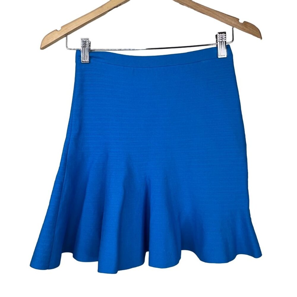 Ohne Titel Skirt Size Small A-Line Flare Pull On Rayon Blend Blue Trumpet Knit